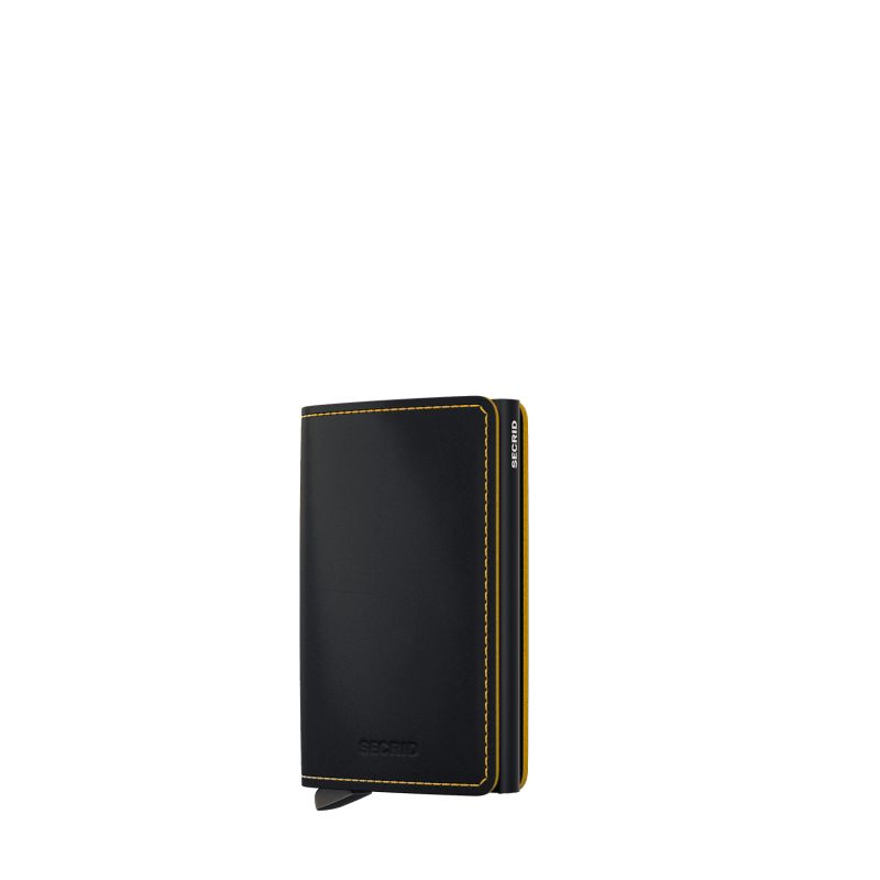 Porte-cartes Slimwallet Matte anti-RFID 10.2 cm Black & Ochre