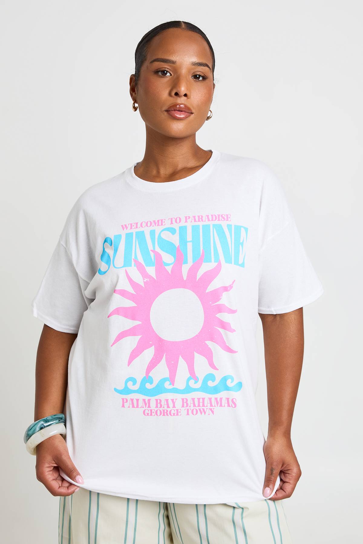 boohoo T-shirt Imprimé Sunshine Grande Taille