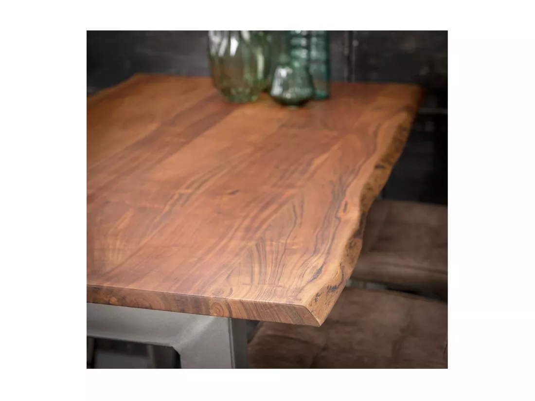 ALTA - Table haute en bois d'acacia verni