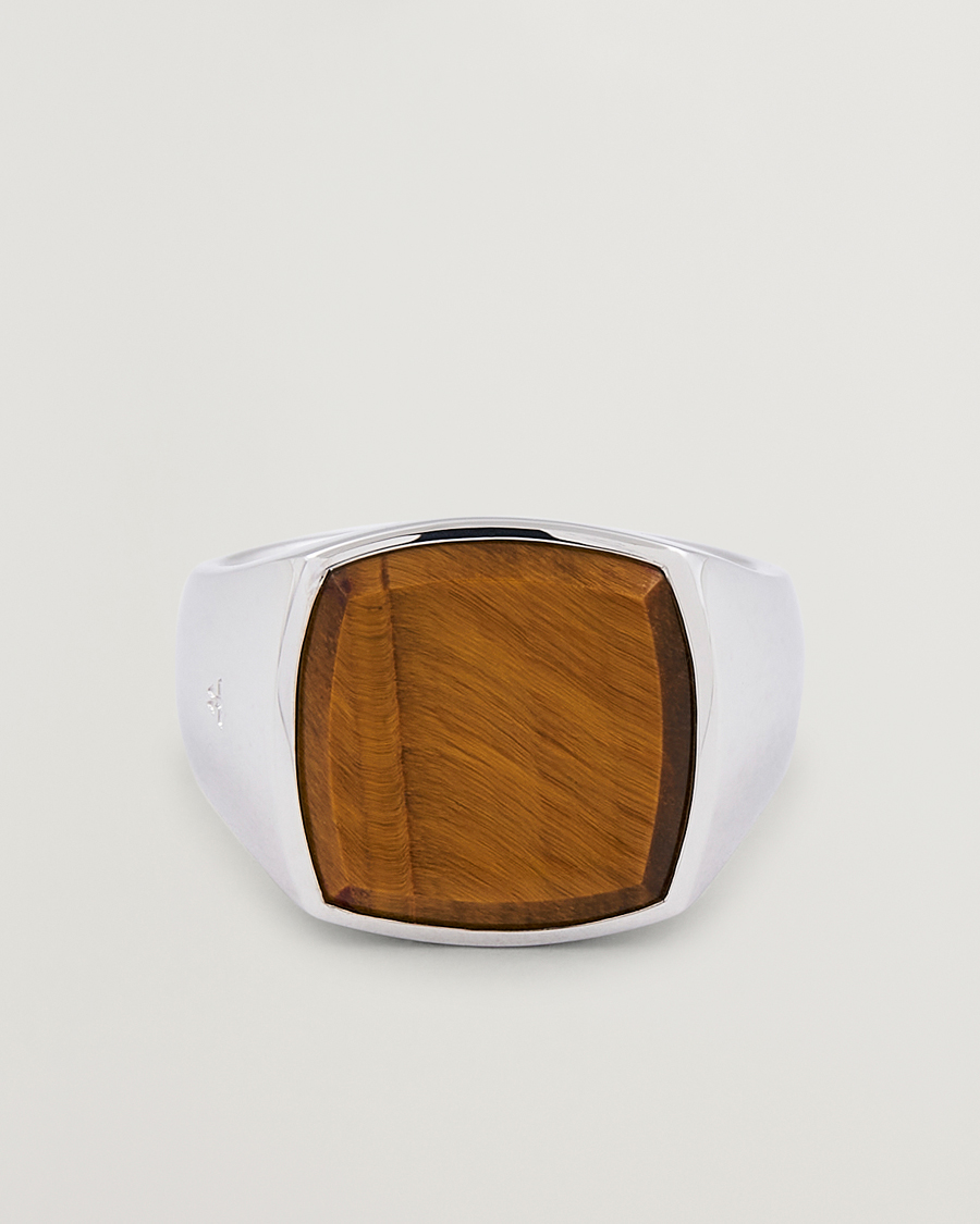 Tom Wood Cushion Tiger Eye Ring Silver