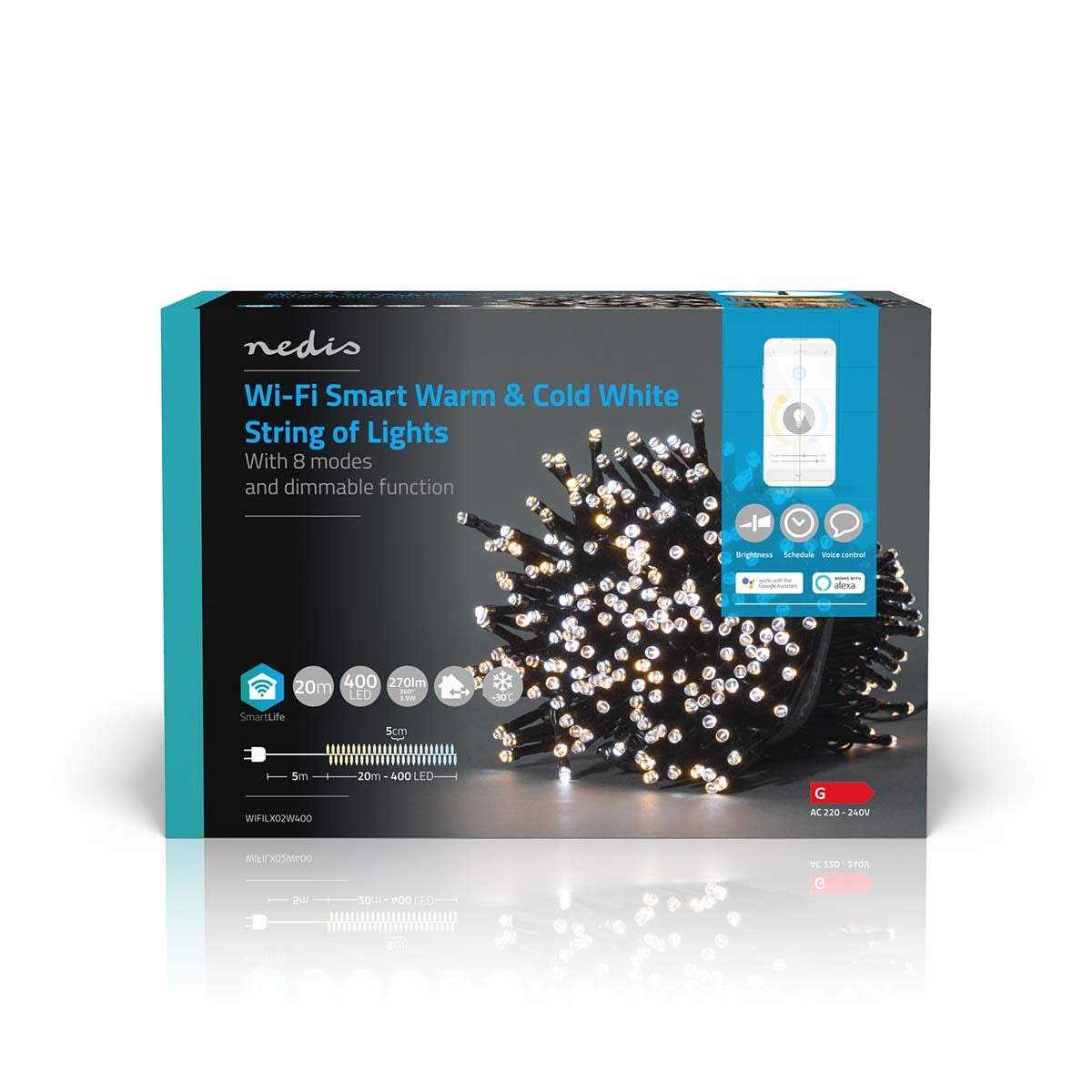 Nedis SmartLife Decoratieve LED iOS/Android 400 LED's warm/koel wit