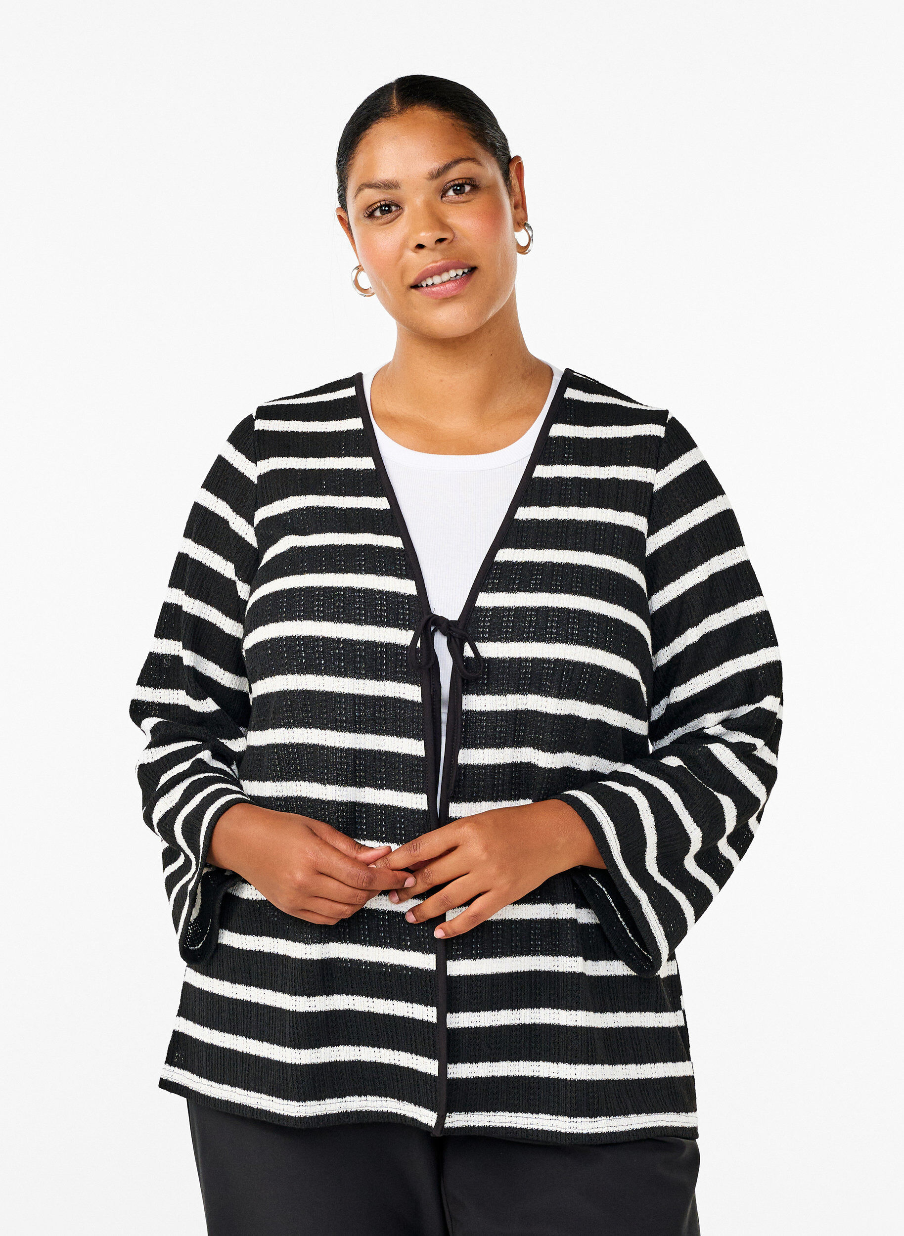 Cardigan med bindebånd