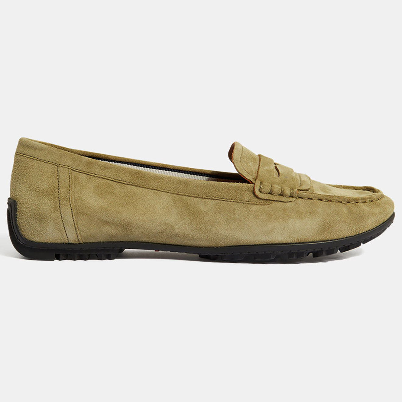 Geox Mocassins en Velours de Cuir Kosmopolis kaki