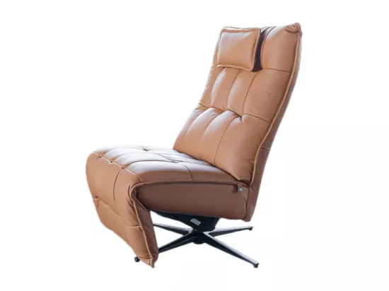 Fauteuil - marron cuir - MIKO