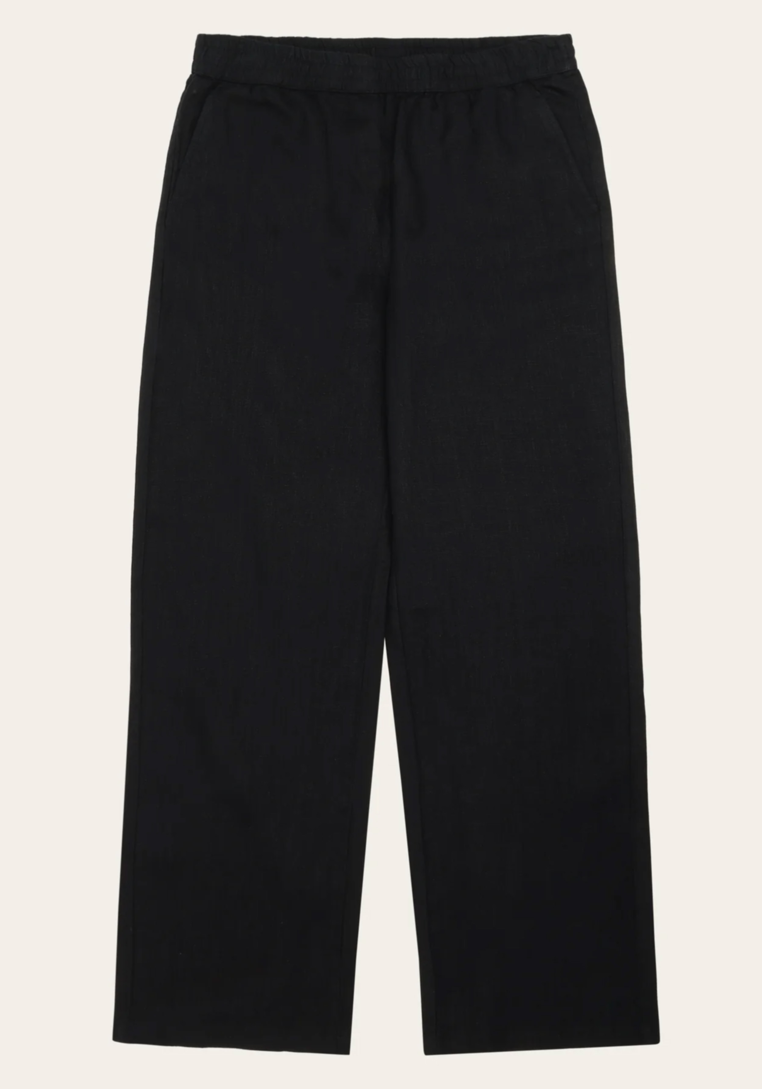 Knowledge Cotton Apparel Leinenhose Posey Wide Linen Pants Black Jet