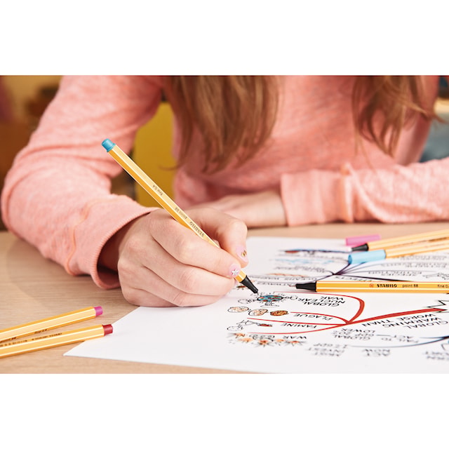 Fineliner STABILO Point 88 forskjellige farger (10)