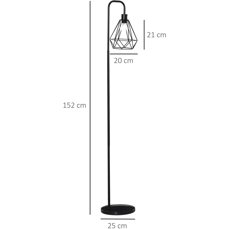 HOMCOM Stehlampe im Industrie-Stil schwarz