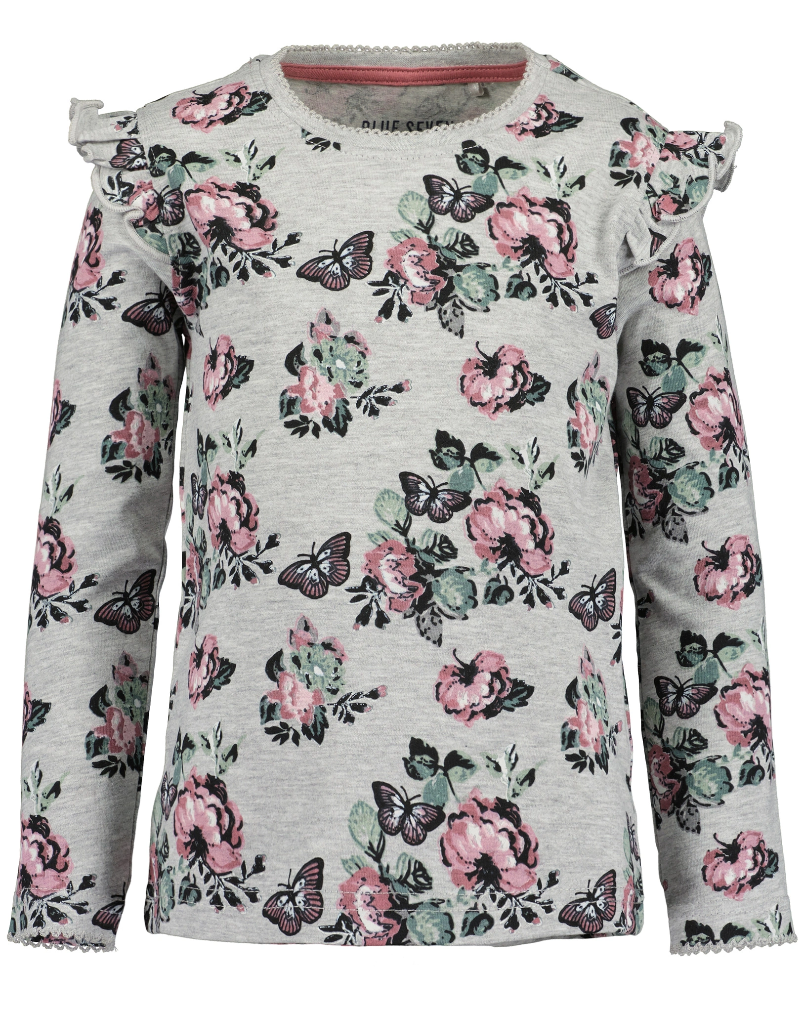 Langarmshirt ROSES meliert in nebel