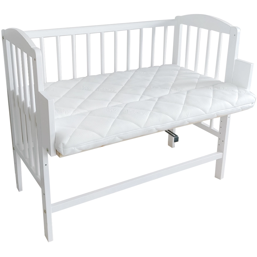 Kids Collective Beistellbett 90x40 cm, umbaubar zu 90x55 cm, 9x verstellbare Liegehöhe weiß mit Matratze