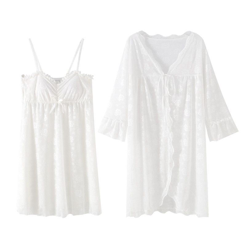 Almilo - Set: Strappy slaapjurk + kamerjas