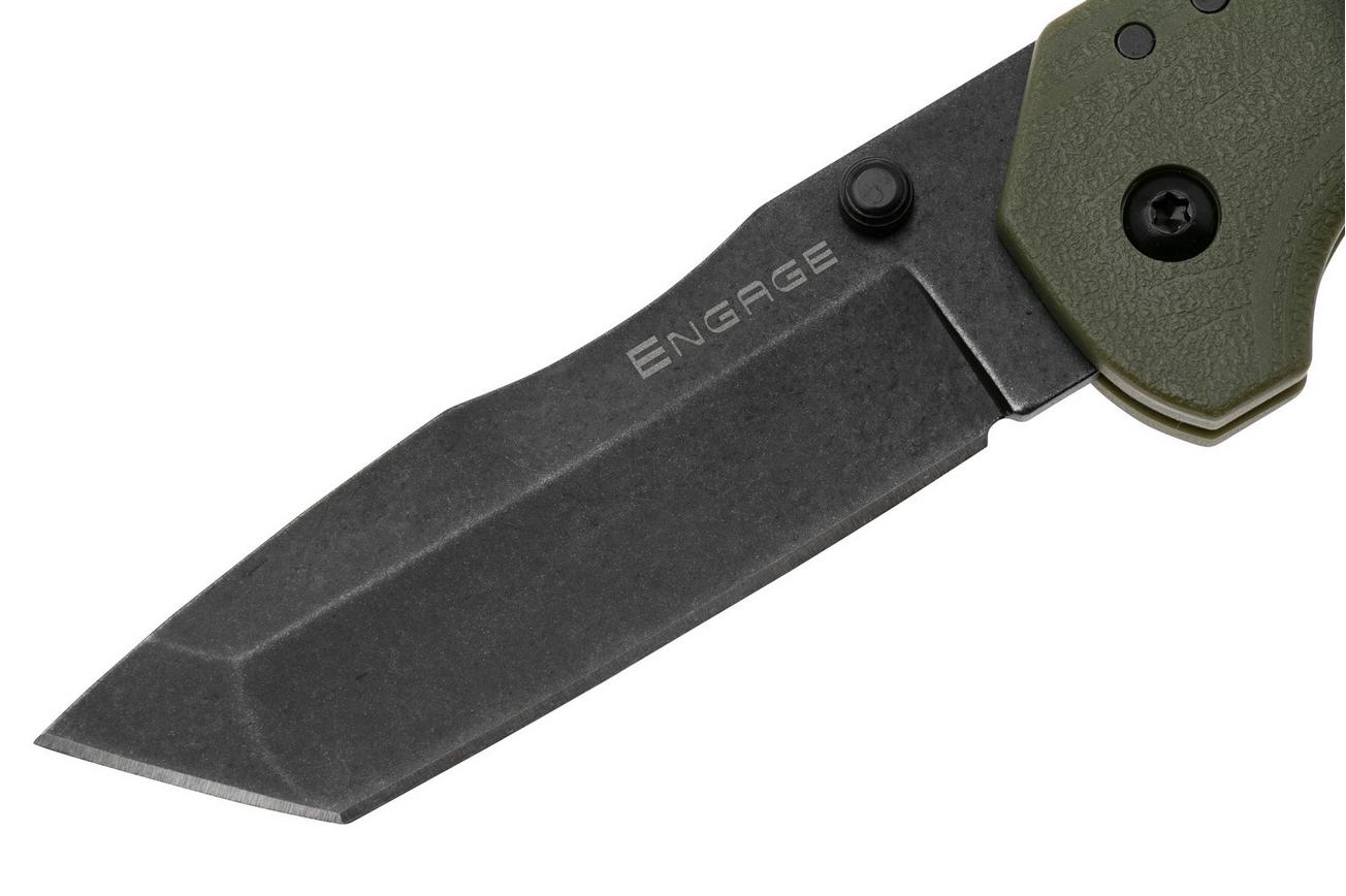 Cold Steel Engage Tanto FL-30DPLT-BG Blackwashed 4116SS, OD Green GFN, zakmes