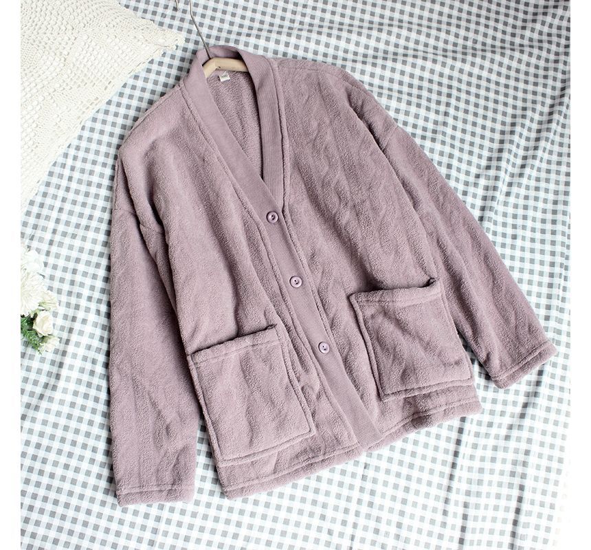 Dogini - Koppel bijpassende fleece pyjamatop met lange mouwen (verschillende ontwerpen)