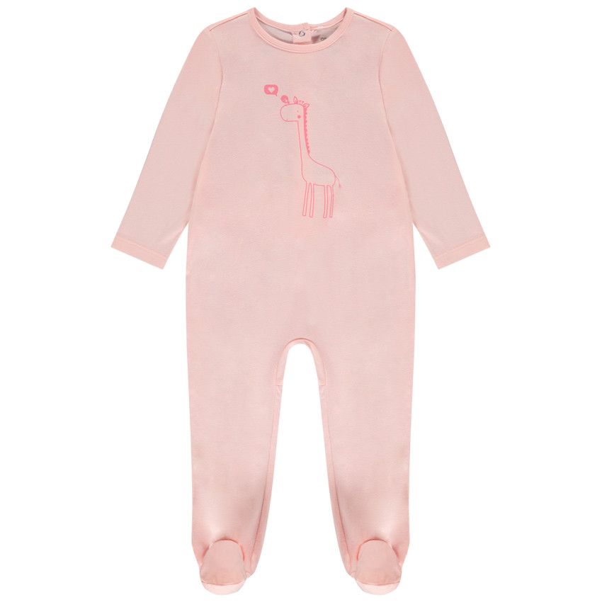 Dors-bien en jersey avec print fantaisie pour bébé fille - Rose
