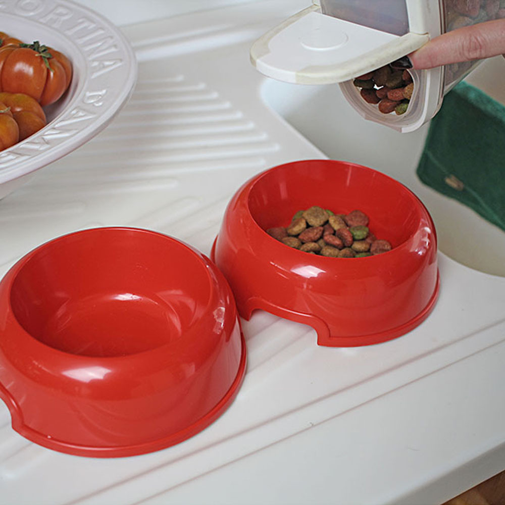 Ferplast plateau avec écuelles pour chats et chiens lindo double écuelle pour animaux, base en plastique résistant, pieds