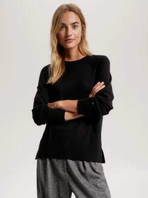 Suéter de lã merino com gola redonda e modelagem relaxada