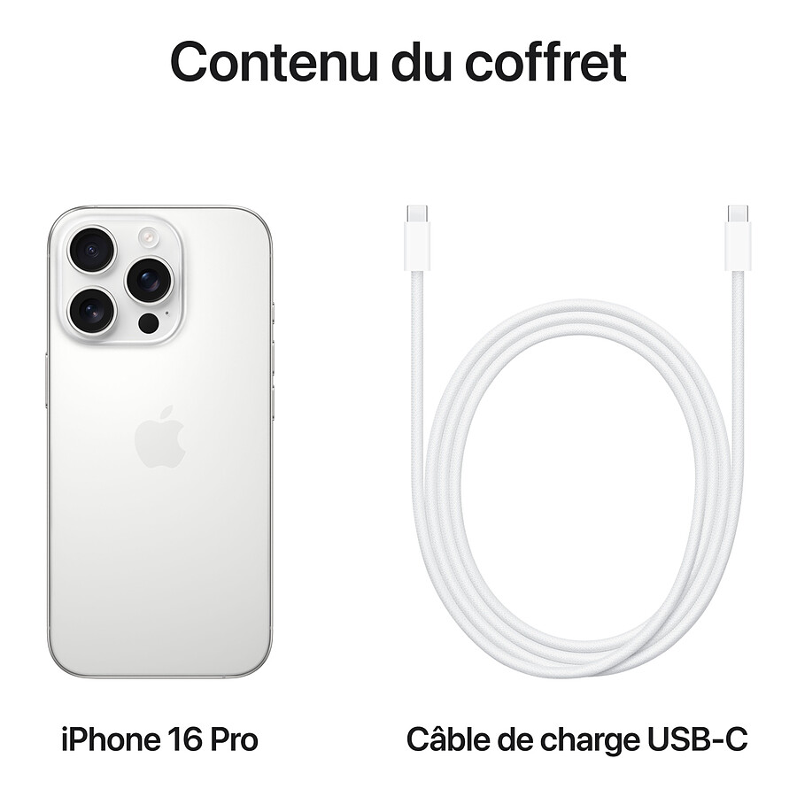 Apple iPhone 16 Pro (Titane blanc) - 128 Go