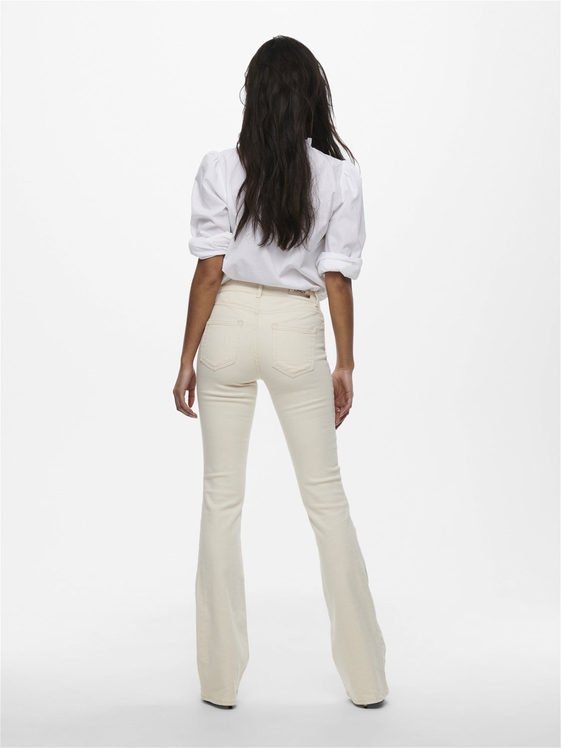 ONLBLUSH Mittlere Taille Ausgestellt Jeans Ecru