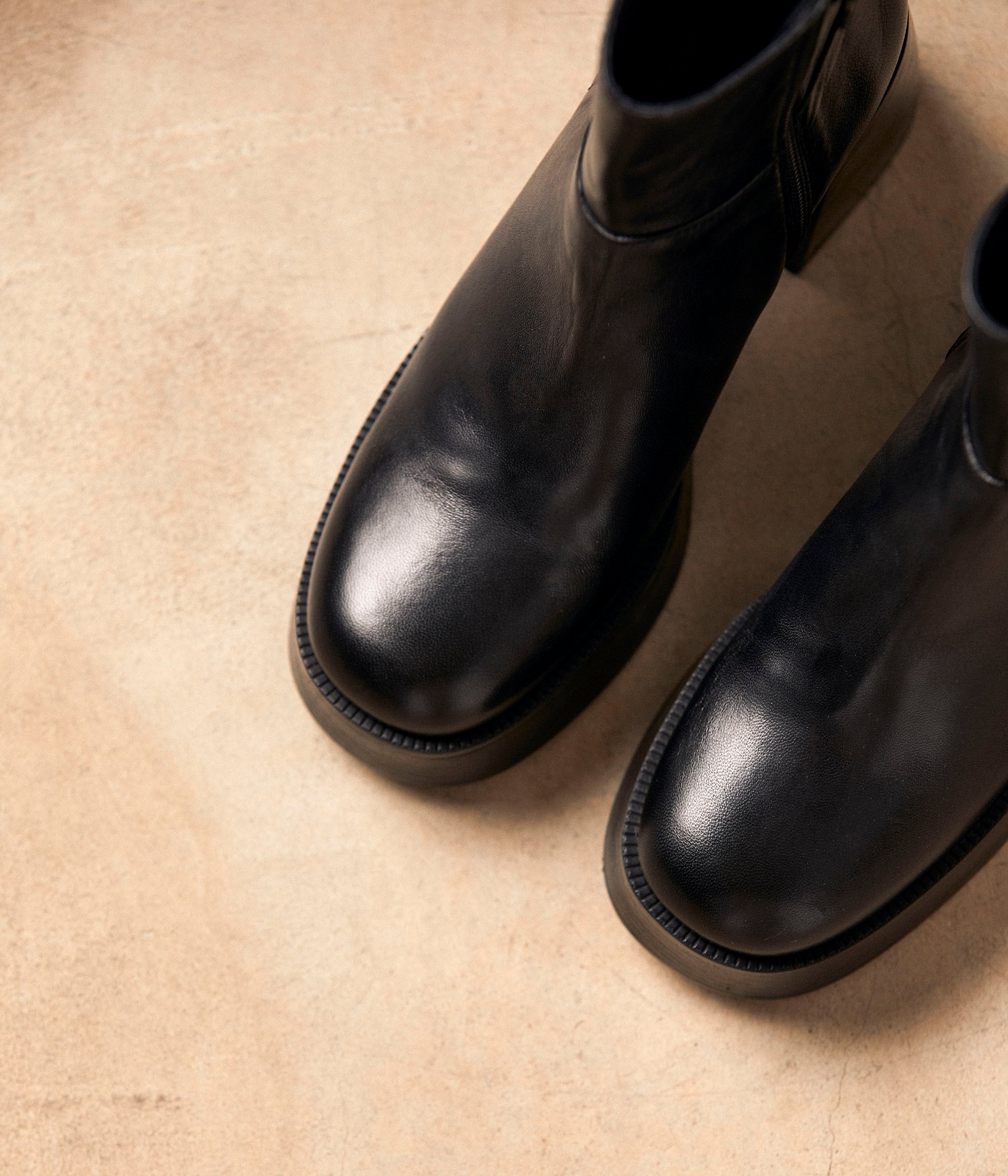 Boots cuir noir Amela
