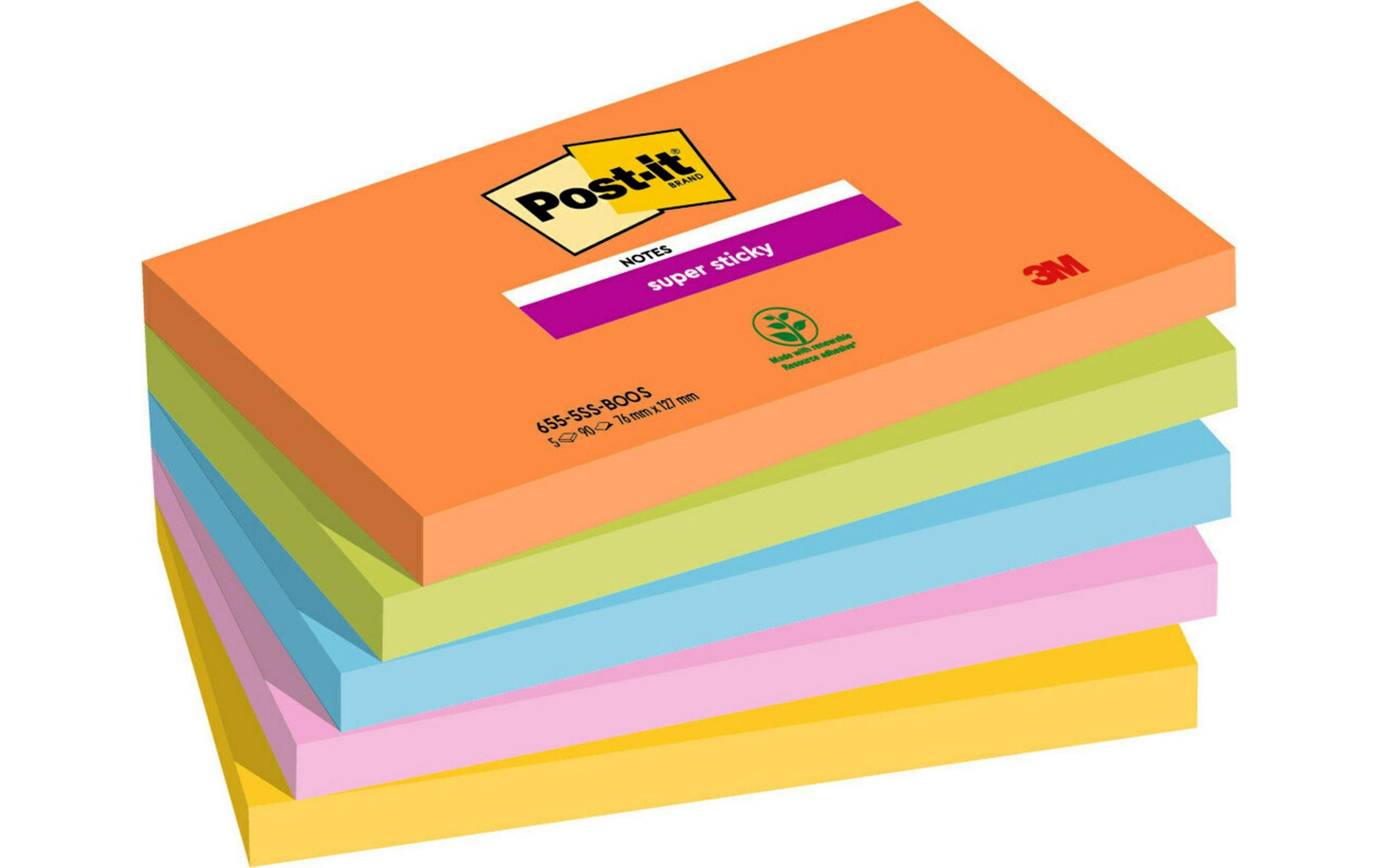 Notizzettel Super Sticky Boost Collection 7.6 x 12.7 cm5 Haftnotizen Blöcke