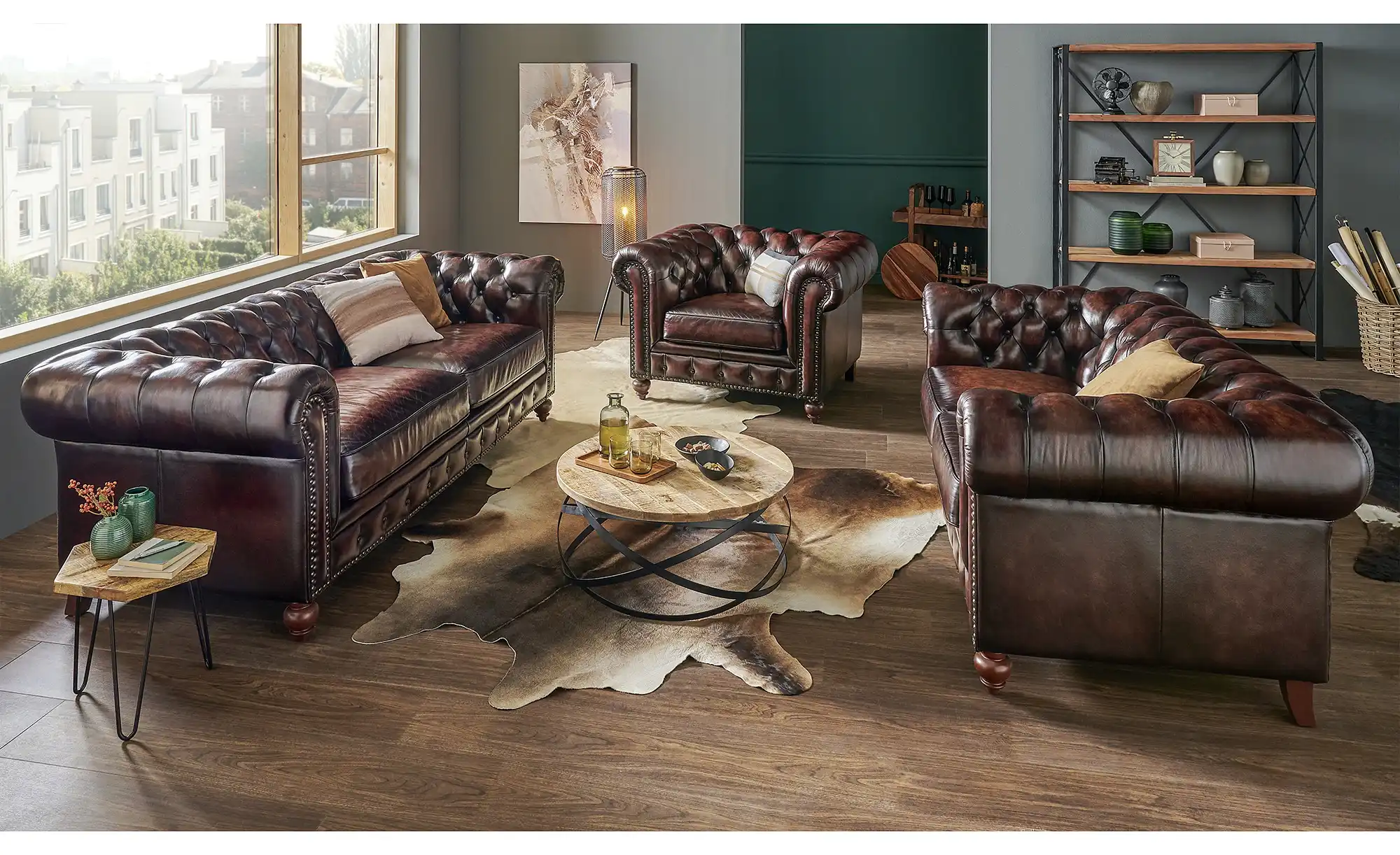 uno Sessel im Vintage-Look Chesterfield