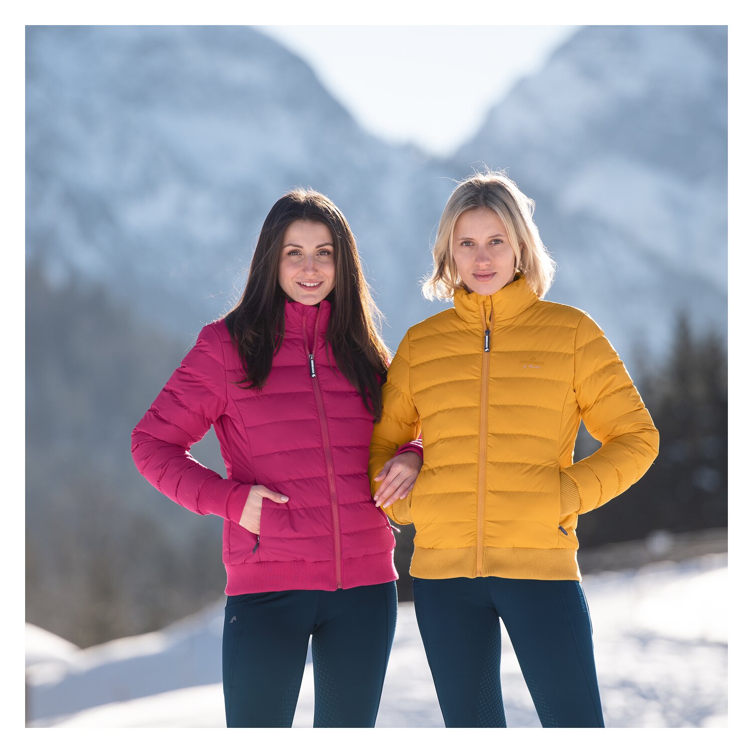 black forest Steppjacke mit Stehkragen  - mustard