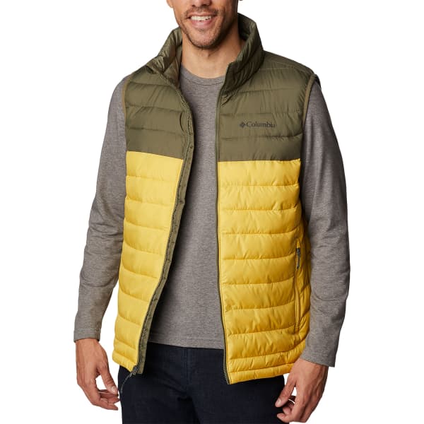 Doudoune randonnée COLUMBIA POWDER LITE VEST GOLDEN NUGGET/STONE GREEN