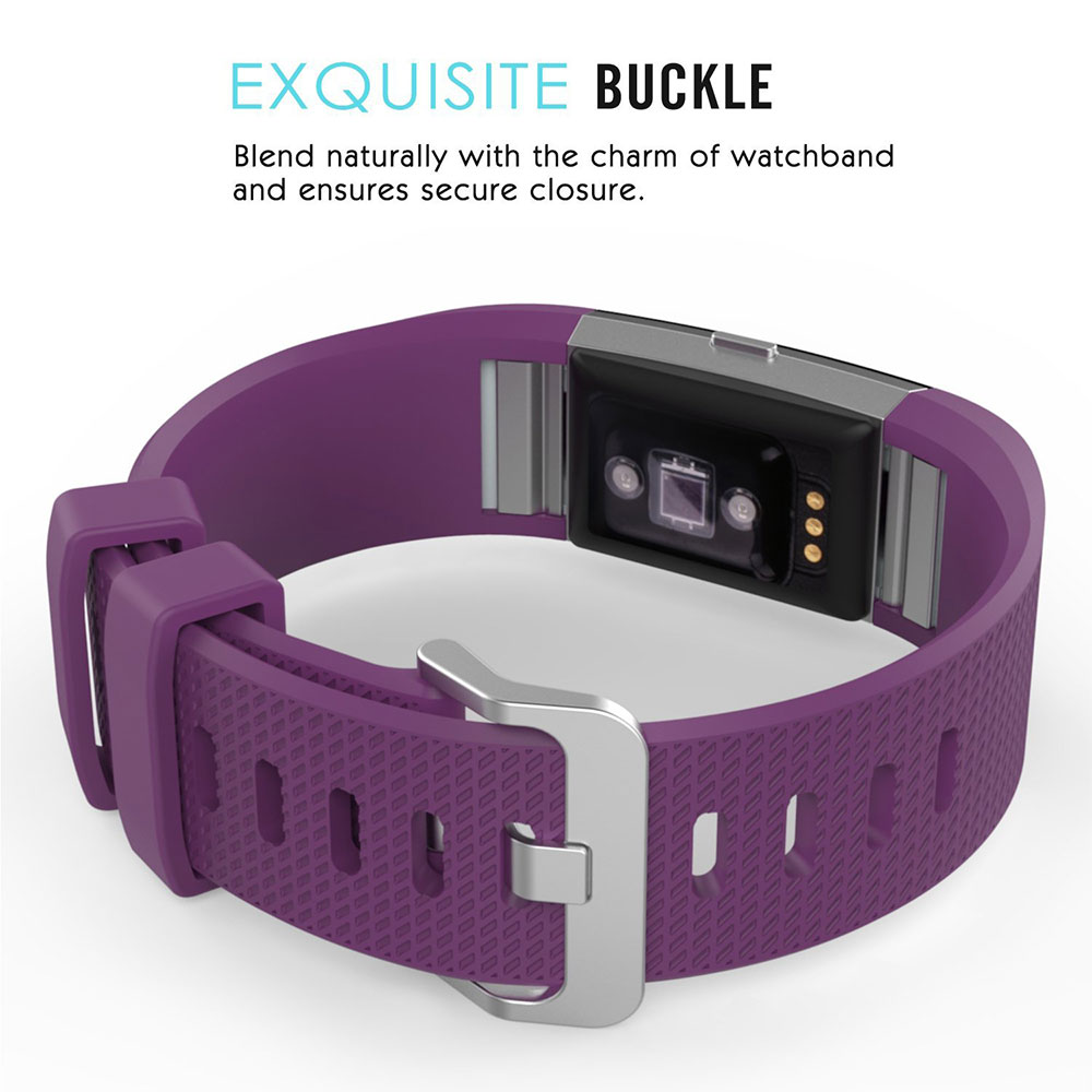 Fitbit Charge 2 Sport Armband aus Silikon (ohne Fitbit Fitness Tracker) - Lila