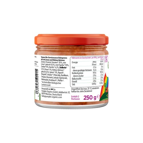 Pumpkin Organics BIO Veggie Bolognese