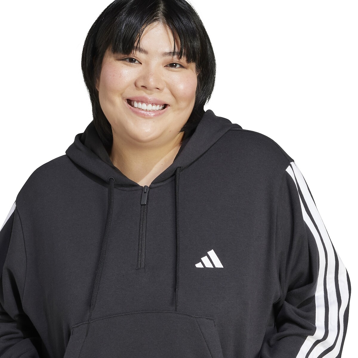 ADIDAS SPORTSWEAR<br>Moletom com zíper Essentials 3-Stripes (Grande tamanho)