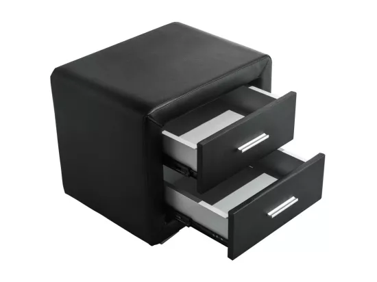 Table de chevet EMY en simili - Noir