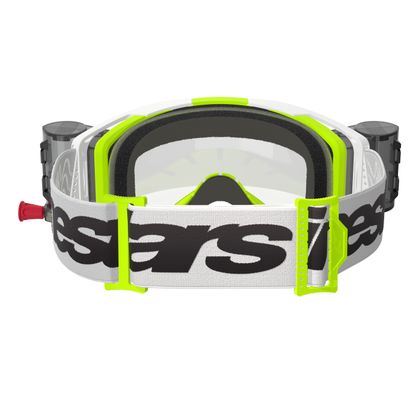 Masque cross Alpinestars VISION 8 WORDMARK ROLL OFF 2025 - Blanc / Jaune