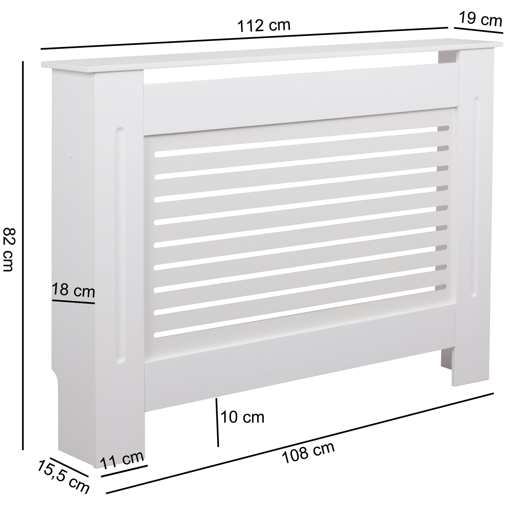 KADIMA DESIGN Moderne Heizkörperverkleidung mit Lamellen-Muster, Hochwertiges MDF-Material