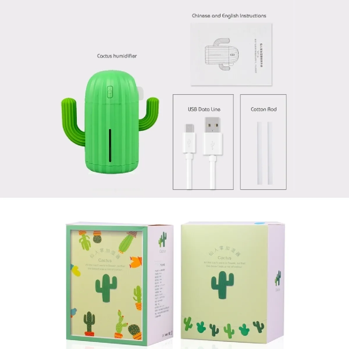Wewoo Humidificateur Cactus Vert