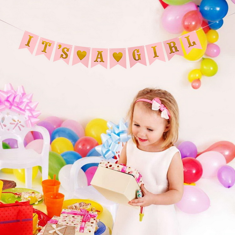 Baby Shower Girlande Gender Reveal Party Dekoation - It's a Girl