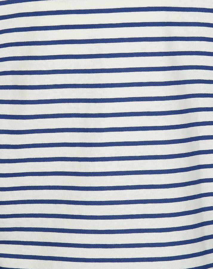 T-Shirt SLOGAN gestreift in weiß/royalblau