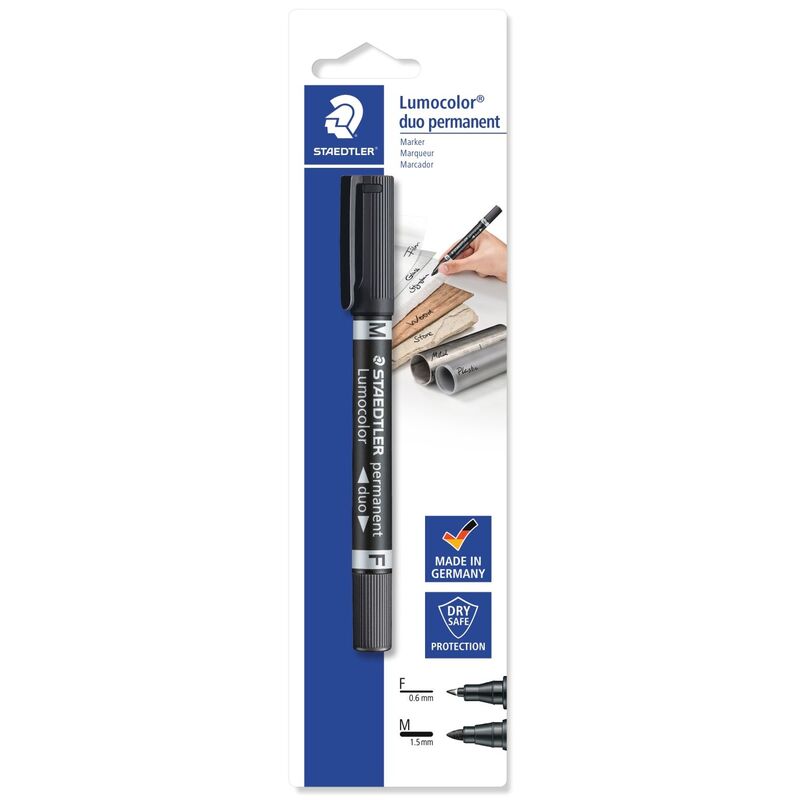 Staedtler Folienschreiber Lumocolor permanent F+M, schwarz