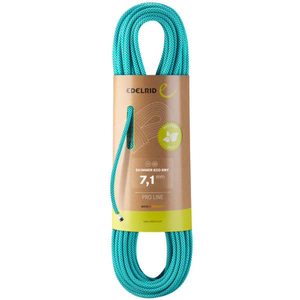 Corde alpinisme EDELRID SKIMMER ECO DRY 7,1MM, 60 M ICEMINT