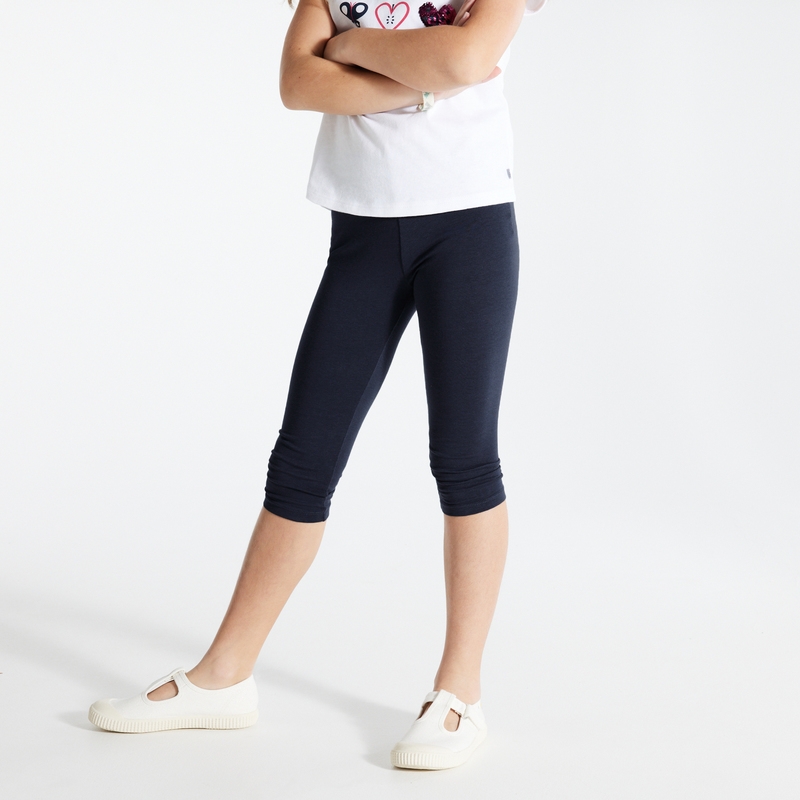 Legging court en jersey bleu fille