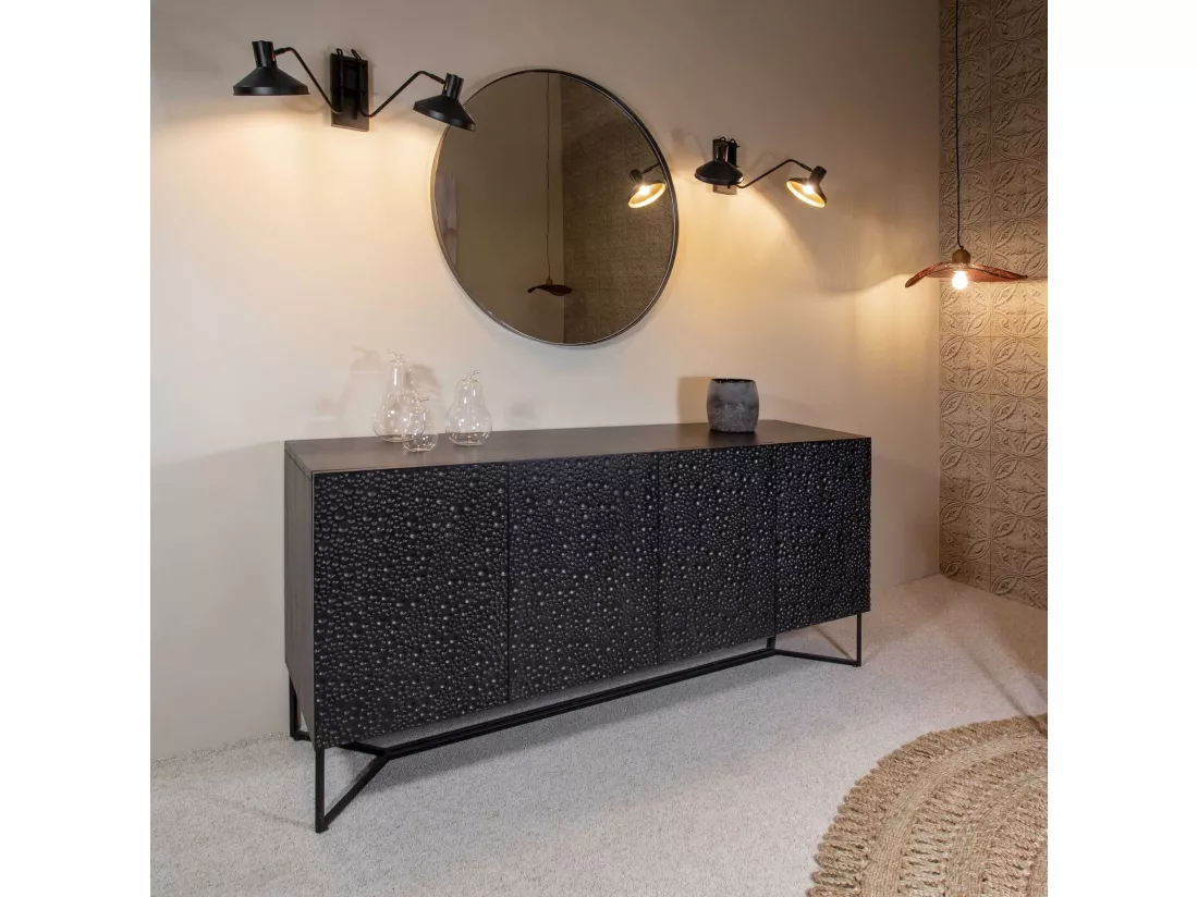 Now's Home - Applique Double En Metal Noir Et Dore 65x44xh28cm Snake