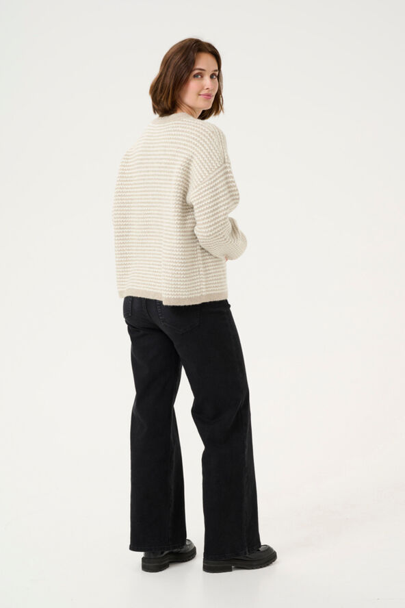 Kaffe KAellery Knit Pullover Feather grey/ chalk structure