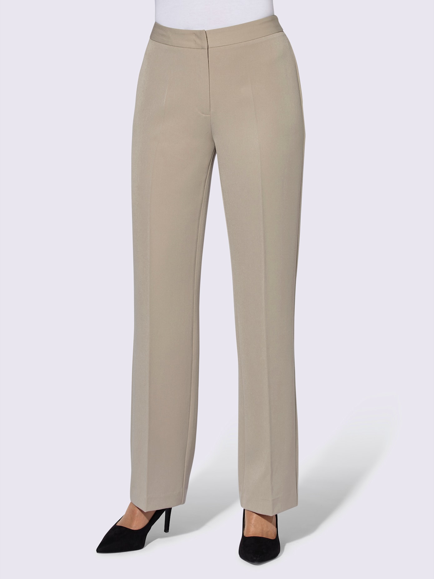 Pantalon plissé plis repassés, effet affinant