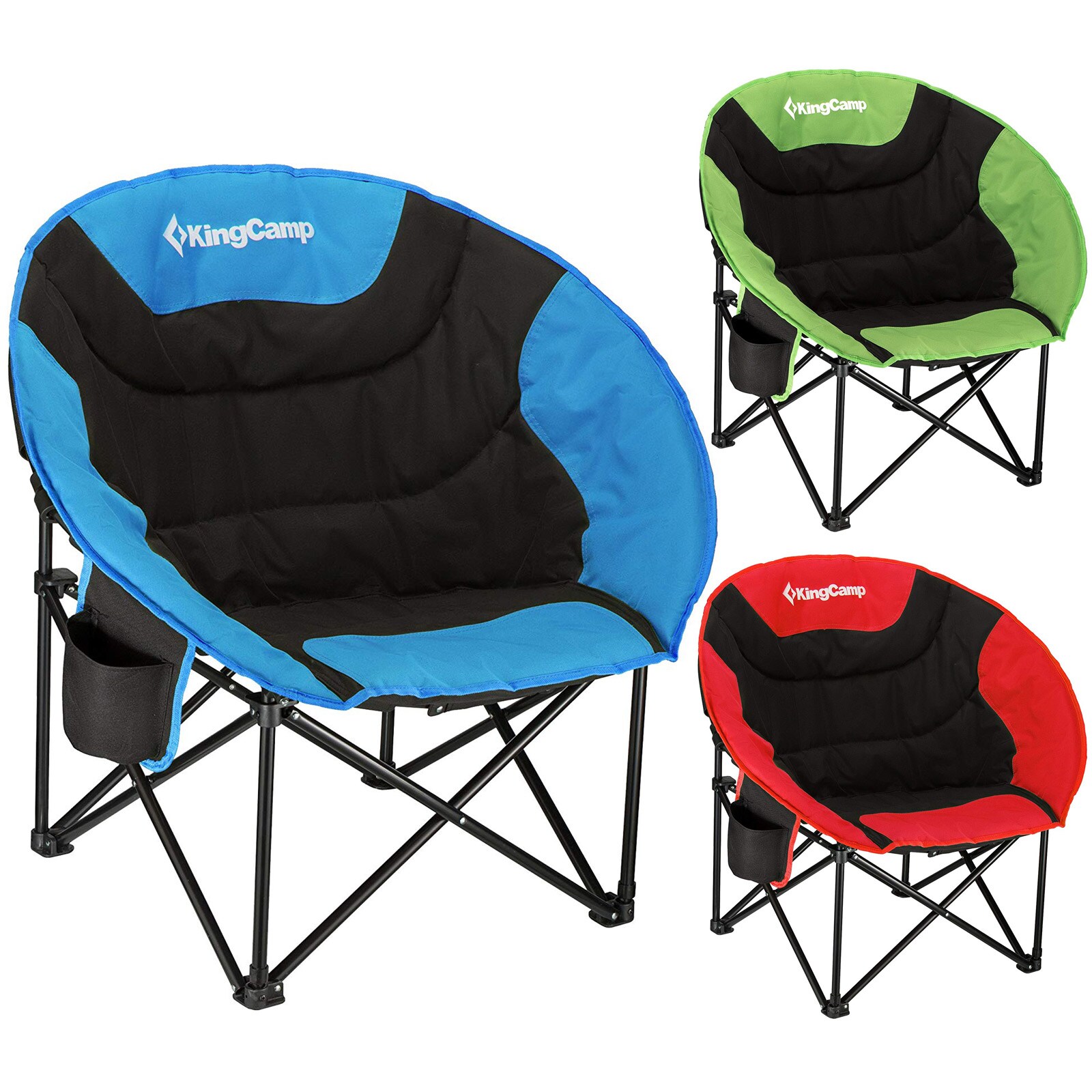 KINGCAMP MoonChair L Camping Klapp Stuhl Falt Sessel Garten Angel Outdoor 120 kg Farbe: blau
