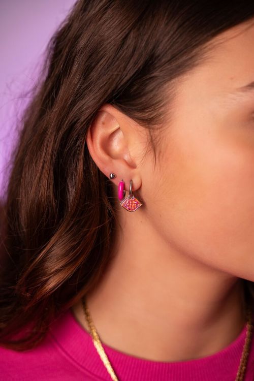Candy oorringen klein roze