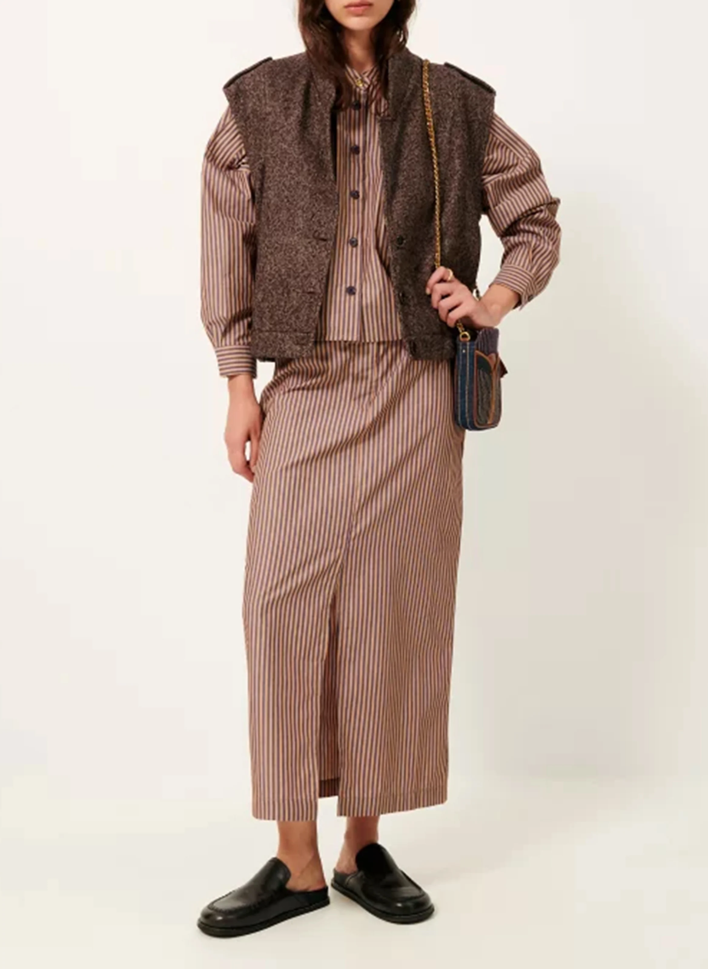 FERGUS - Sabots plats en cuir| Marron
