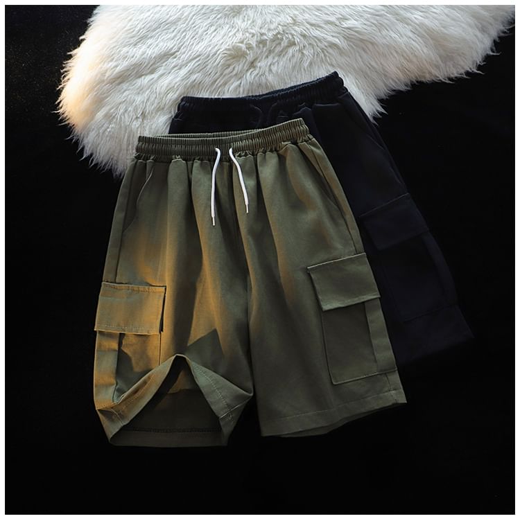 Whyessa - Effen shorts met trekkoordtaille
