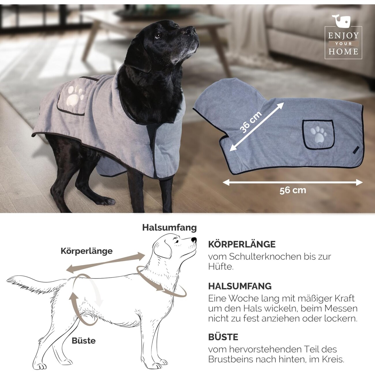 Enjoy Your Home - Hundebademantel