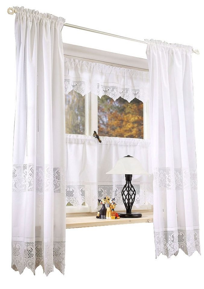 HOSSNER - ART OF HOME DECO Gardine »Dachstein« Stangendurchzug 2 Stk. tlg. HxB: 150x90