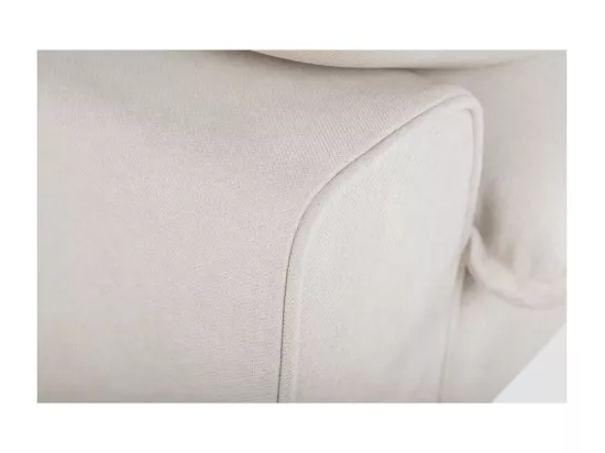 Canapé design 3 places en tissu effet velours beige et métal noir DORY