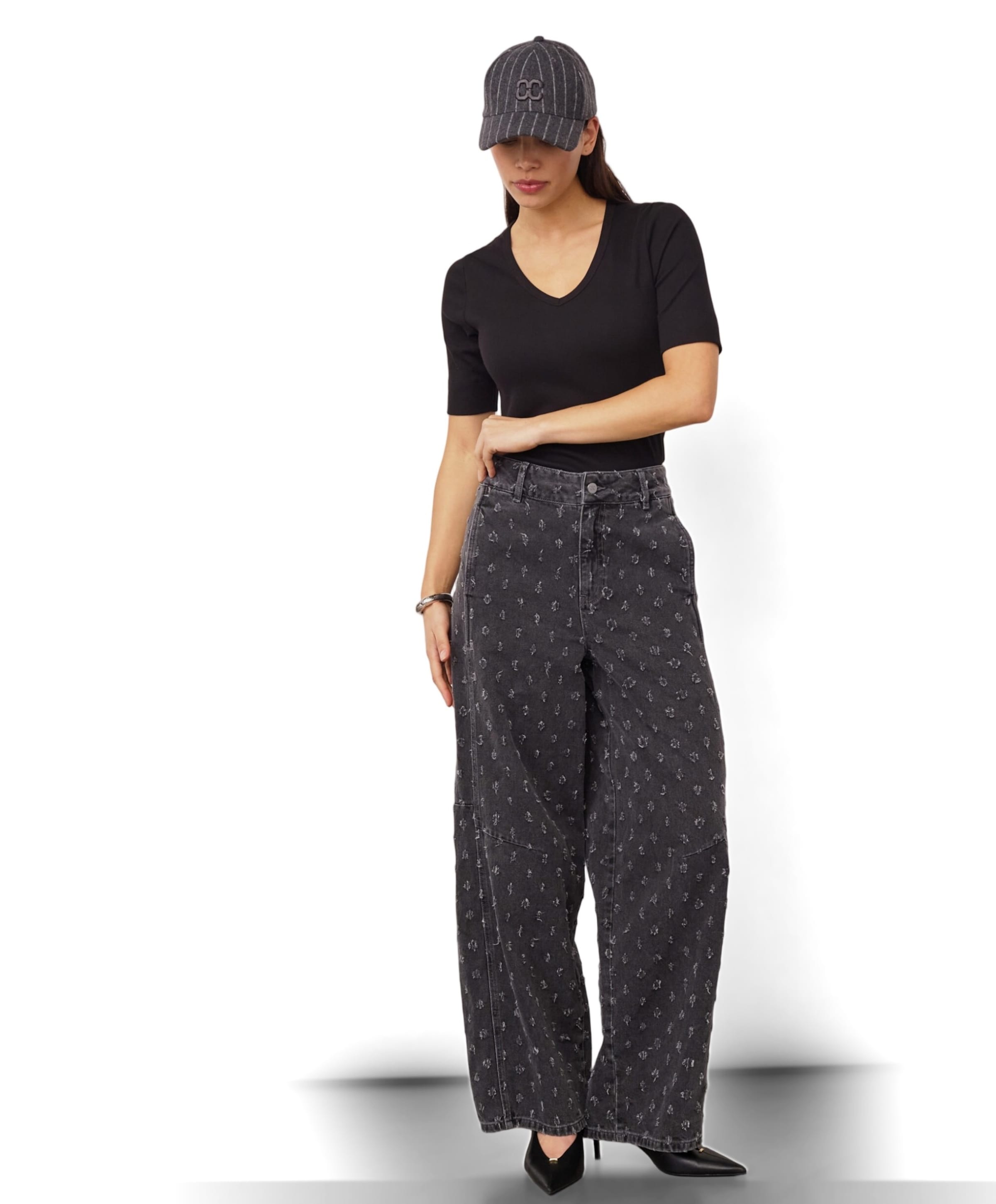 Co'Couture DerriCC Dot dames jeans grijs