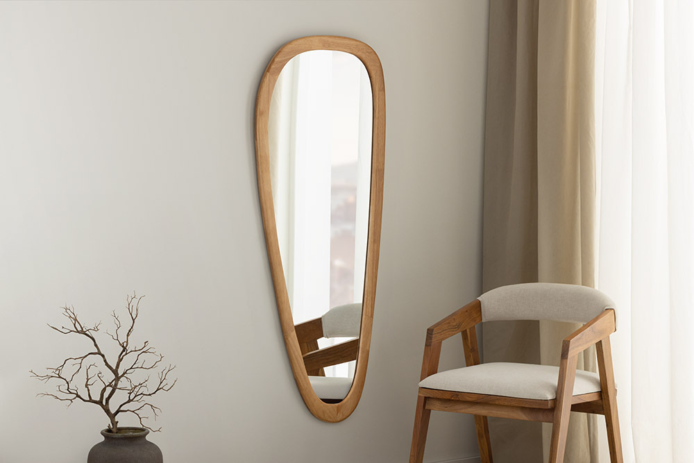 Massiver Wandspiegel ORGANIC 165cm natur Eichenholz-Design